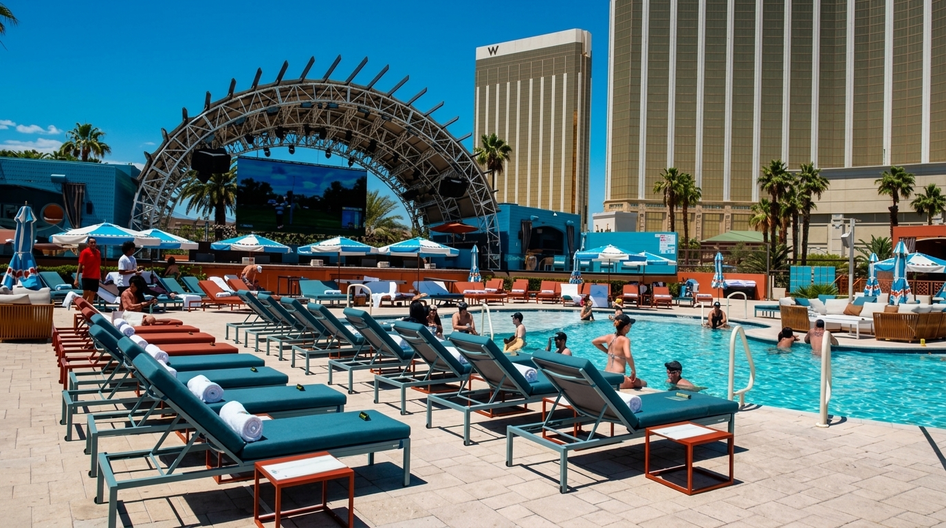 Poolside retreat setting